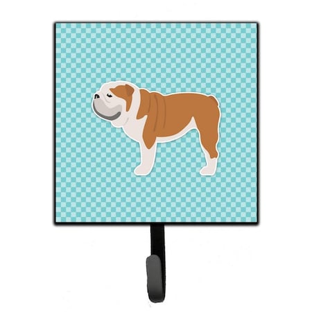 Carolines Treasures English Bulldog Checkerboard Blue Leash or Key Holder BB3762SH4